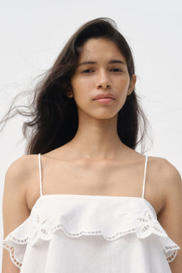 Top de tirantes espagueti con bordado ingl?s - H&m фото 4