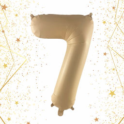 Шар фольгированный 32/81см "Цифра "7" (шампань)