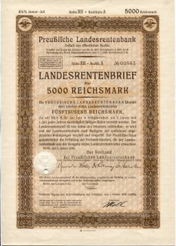 Облигация 4,5% 5000 марок 1940 года Германия