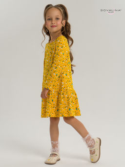 Платье Алиса дл/р цветы на горчице - Sovalina фото 23