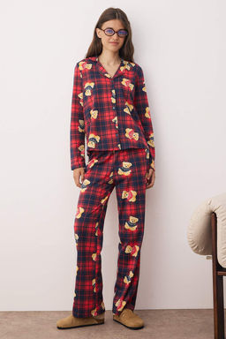 Yesil-Cok Renkli Panda Desenli Orme Pijama Tak?m? THMAW26PT00049