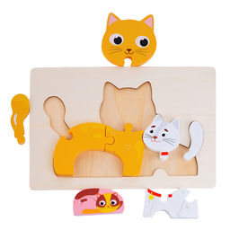 Пазл-вкладыш Мама кошка с котятами - Щепочка фото 3