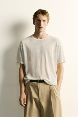 CAMISETA RELAXED FIT 100% LINO / Crudo - Zara фото 2