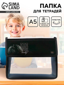 Папка для тетрадей, А5, пластиковая, 23×19×5 см «Мяч»