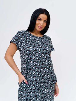 Платье женское, цвет зеленый белый черный