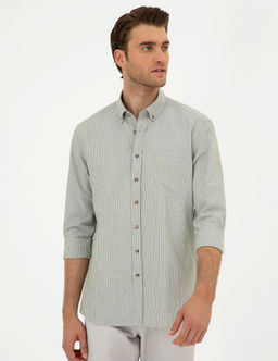 Haki Regular Fit Uzun Kollu G_mlek - Pierre cardin фото 3