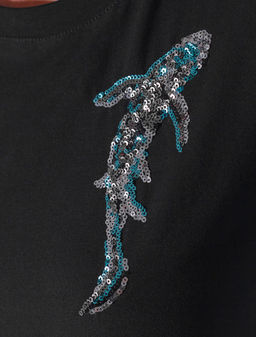 Нарядная футболка с принтом пайетками