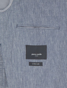 Koyu Mavi Ex. Slim Fit Keten Kar___ml_ Ceket