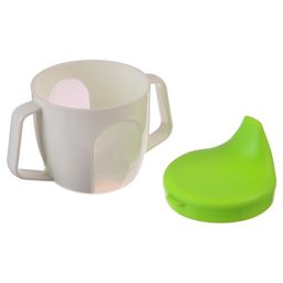 Тренировочный Поильник - чашечка 2в1, 150 мл., твердый носик, цвет зеленый - Крошка я фото 4