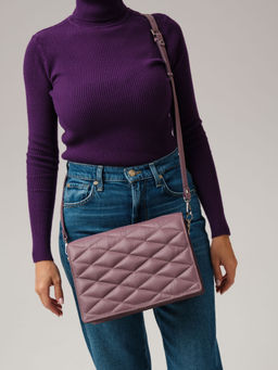 Кожаная сумка Azaro 30795 лиловая тень