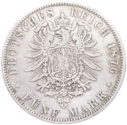 5 марок 1876 года C Германия (Пруссия)