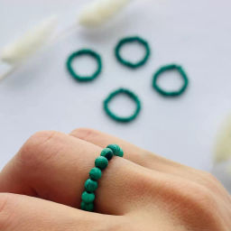 Кольцо на резинке из Малахита 16 р.