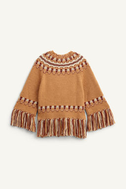 LIMITED EDITION 100% WOOL JACQUARD KNIT PONCHO - Zara фото 6