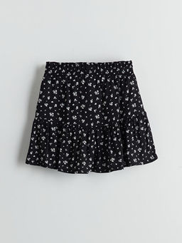 Beli Lastikli ?i?ekli K?z ?ocuk ?ort Etek