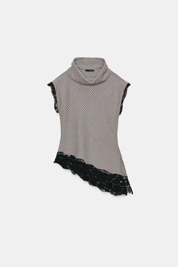HOUNDSTOOTH LACE TOP - Zara фото 8