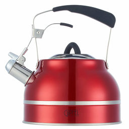 52119 GIPFELЧайник для кипячения воды CRETE 2.5л со свистком, с индукционным капсульным дном. Материал: нерж. сталь 18/10. Толщина: 0,5мм. Цвет: красный