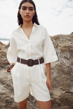 WIDE SHORT SLEEVE SHIRT - Zara фото 4