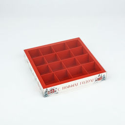 Цена за 5 шт. Коробка под 16 конфет новогодняя с ячейками «Снежные домики», 19×19×3 см