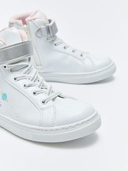 Deri G?r?n?ml? Ba?c?k ve C?rt C?rtl? Bilek Boy K?z ?ocuk Spor Ayakkab? - Waikiki фото 3