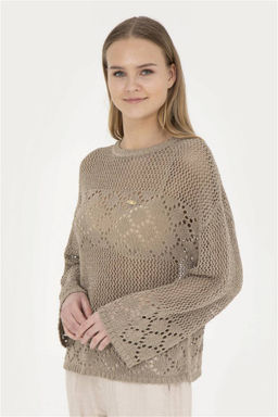 Женский легкий свитер цвета хаки
