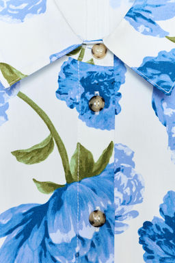 FLORAL PRINT POPLIN SHIRT - Zara фото 9
