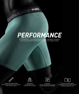 ATLANTIC MH-1181 Трусы шорты Long Performance изумрудный
