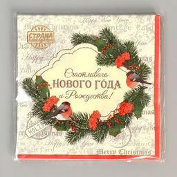 Салфетки бумажные Новый год, 33?33 см, набор 20 шт.