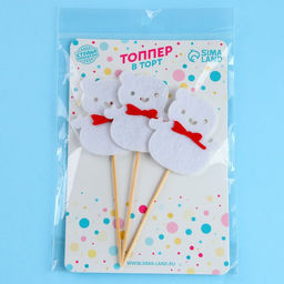 Цена за 2 шт. Шпажки для канапе новогодние Снеговик, набор 3 шт.
