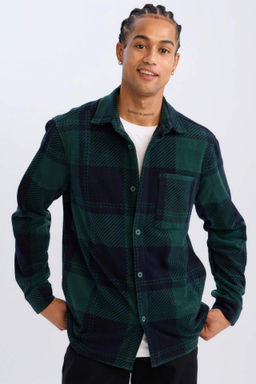 Regular Fit Kareli Polar Uzun Kollu Gomlek - Defacto фото 6