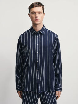 Рубашка relax fit со льном / Zarina  фото 3