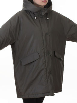 8020 GREY/GREEN Куртка демисезонная женская (100 гр. холлофайбер)