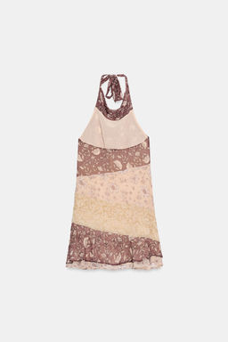 VESTIDO HALTER ESTAMPADO ABALORIOS / ?nico - Zara фото 7