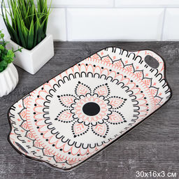 Блюдо прямоугольное с ручками 30 см / LX2102PM /уп 36/ - ГалеонТрейд фото 2