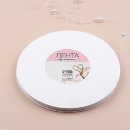 Лента бархатная, 6 мм, 18 1 м, цвет белый №01 - Арт узор фото 4