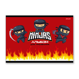 Светоч 16АЛСК4_1_3_9 Альбом для рисования 100 г/м2 A4 29 х 20.5 см 16 л. на скобе 10 шт. 000651 Юный ниндзя