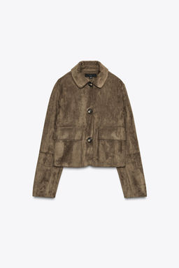 FAUX SUEDE CROPPED JACKET - Zara фото 7