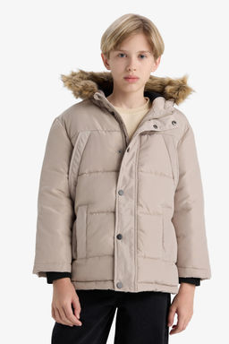 Su _tici __kar_labilir Suni K_rk Yaka Kap__onlu Polar Astarl_ Mont Erkek _ocuk