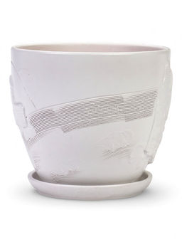 Набор горшков цветочный поддоном 4 шт 0,6 / 1,4 / 2,5 / 5 л керамика белый Галандия