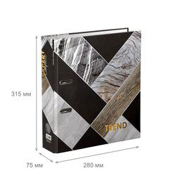 Expert Complete Регистратор ламинир. Wood&Stone 75 мм 10 шт. Trend A4 арочный механ. глянцевый гранит EC752702