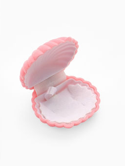 Футляр под серьги, кулон Ракушка, 6?5.5 см, бархатный, розовый