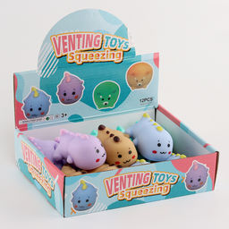 Цена за 12 шт. Антистресс игрушка «Малыш динозаврик», мялка с пастой, МИКС