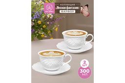 Чайная пара 4 пр. 300 мл 13,5*11*7 см Лесная фантазия, фарфор