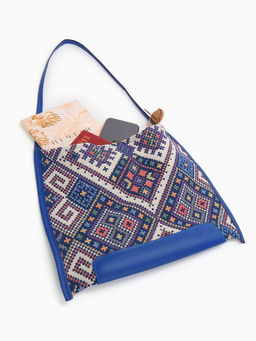 Сумка - шоппер женская на магните, 35×6×29 см, синяя