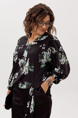 Блуза ANELLI 1662 цветы ночного сада  фото 4