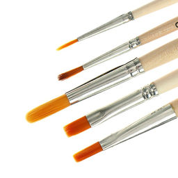 Набор кистей для рисования, синтетика, 5 штук: №: 1, 2, 5 (круглые), № 5, 8 (плоские), Calligrata, круглые, плоские, деревянная ручка, в пакете