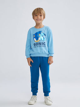 Bisiklet Yaka Sonic Bask?l? Erkek ?ocuk E?ofman Tak?m