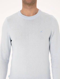 A__k Mavi Slim Fit Bisiklet Yaka Basic Triko Kazak - Pierre cardin фото 6