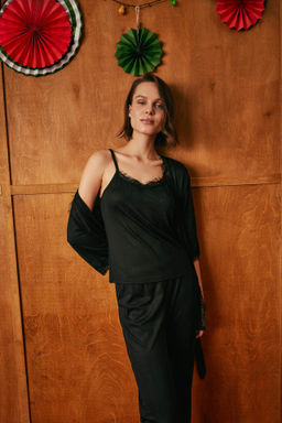 Fall in Love Y?lbas? Temal? Ask?l? Pijama Ustu - Defacto фото 2