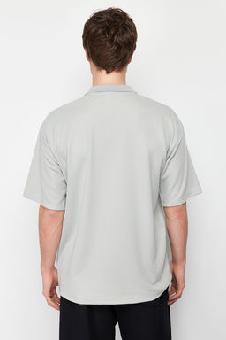 Tas Basic Oversize/Genis Kesim Tok Kumas Polo Yaka T-Shirt TMNSS24PO00012 - Trendyolmilla фото 5