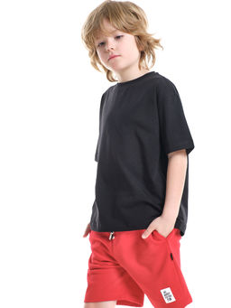 Футболка хлопок подросткам для школы 22-7626 черный - Mini maxi фото 12